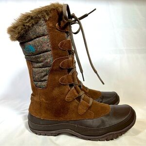 🎉HP🎉 The North Face Nuptse Purna Waterproof Faux Fur Trim Winter Boots 7 EUC